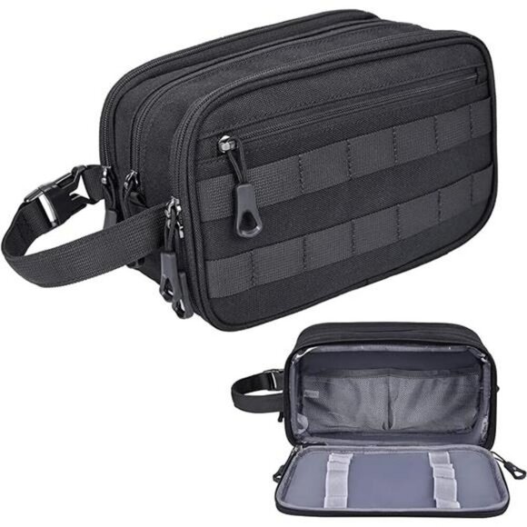 Mens Hygiene Bag Waterproof Tactical Toiletry Kit Travel Dopp Kit YKK Zippers - Picture 7 of 7